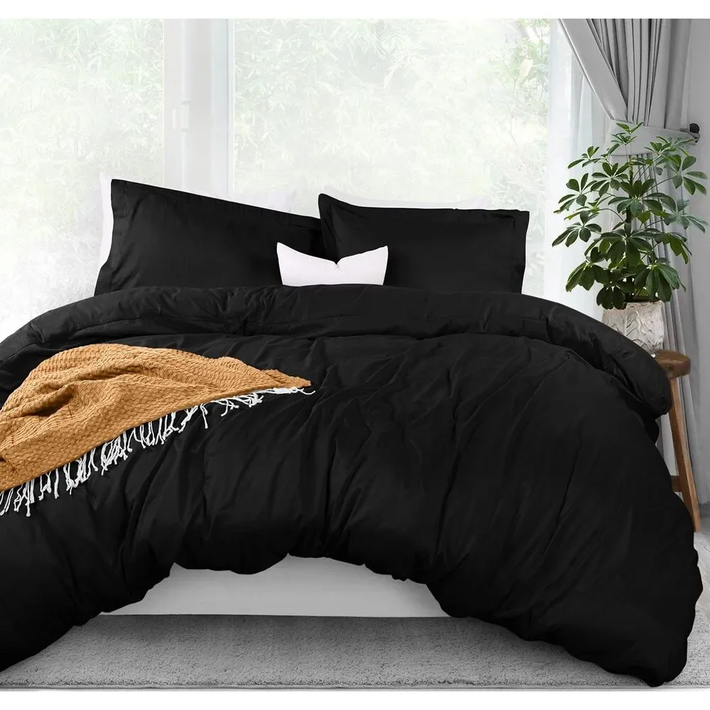 Full Size ( 80X90 Inches) Bedding Duvet Cover (Black)